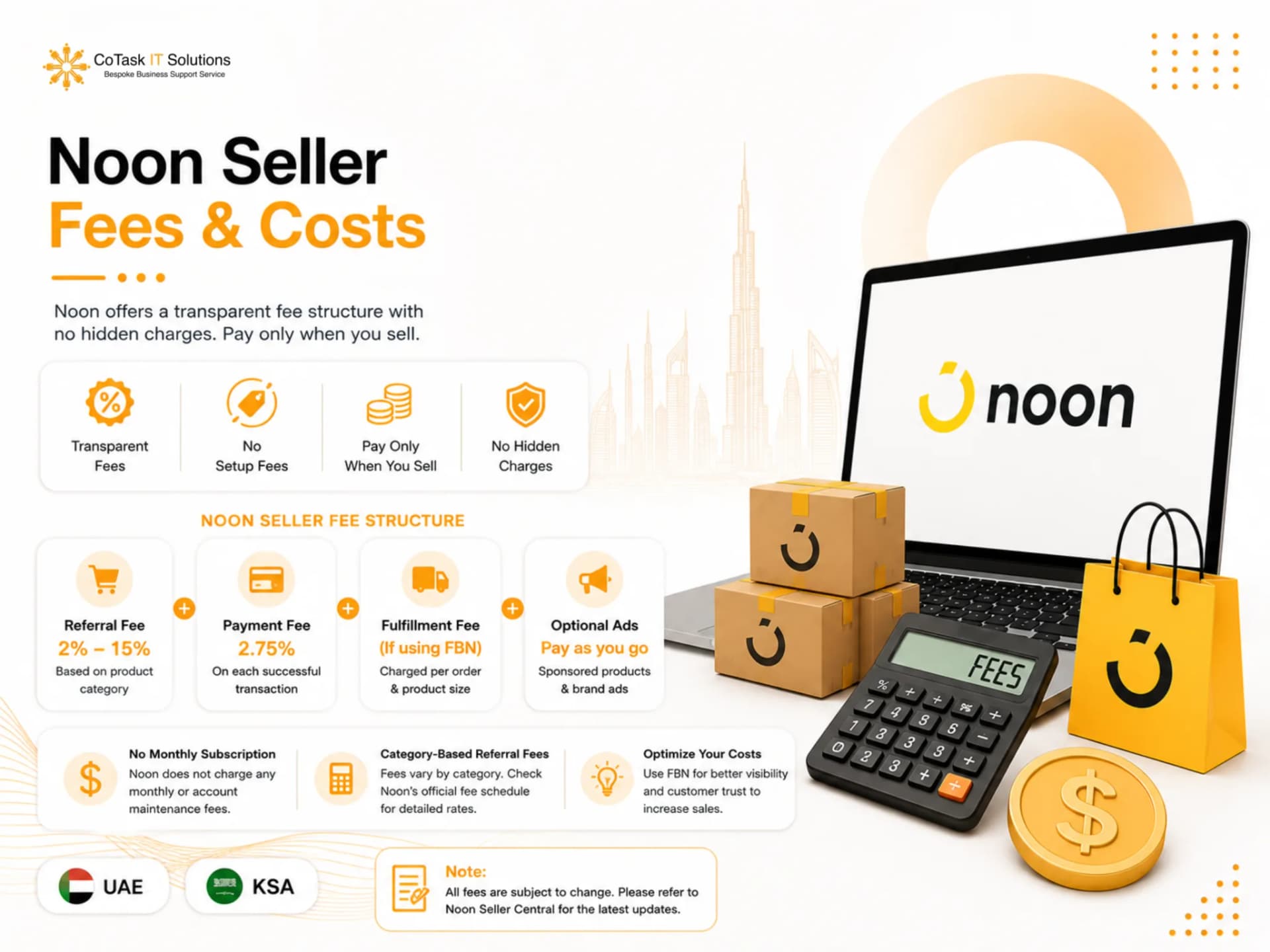 Noon Seller Fees & Costs