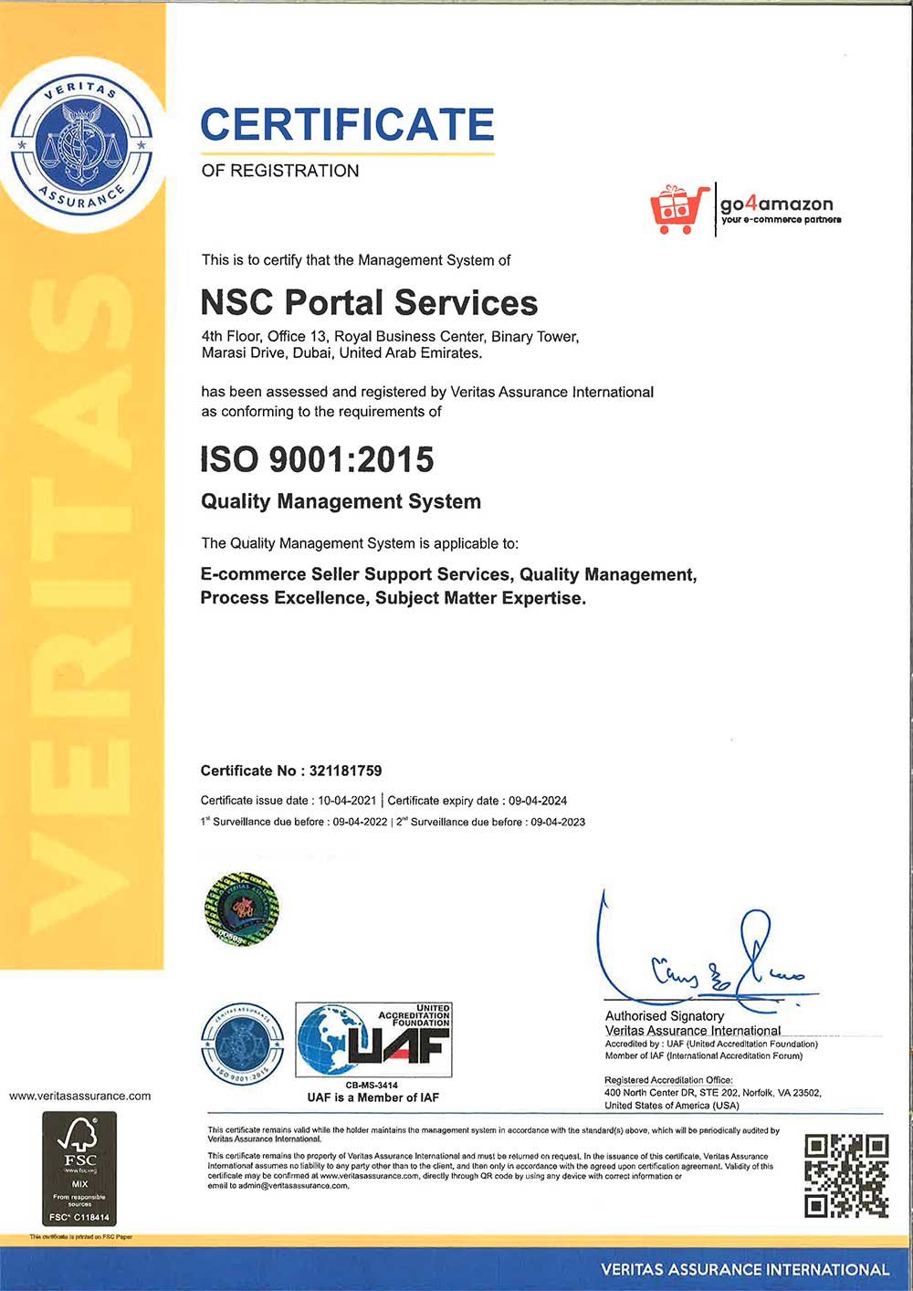 Certificate