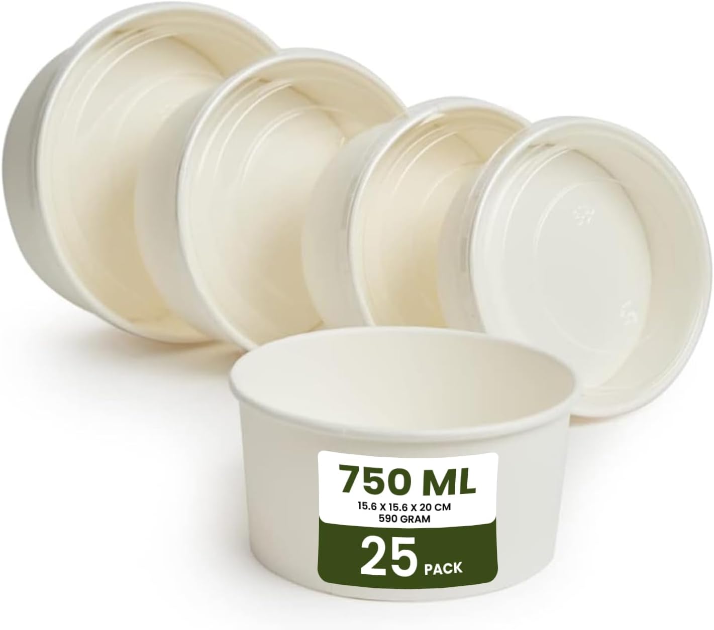 750-Ml-Pack-Of-25-Disposable-Bowls-white